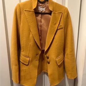 Compagna Women's Mustard Yellow Blazer wool blended